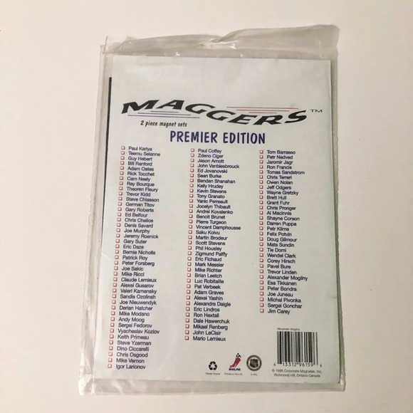 Lot  of 4 Collectable Hockey Magnets Mario Lemiuex Alex Mogilny Eric Fichaud - Picture 9 of 16